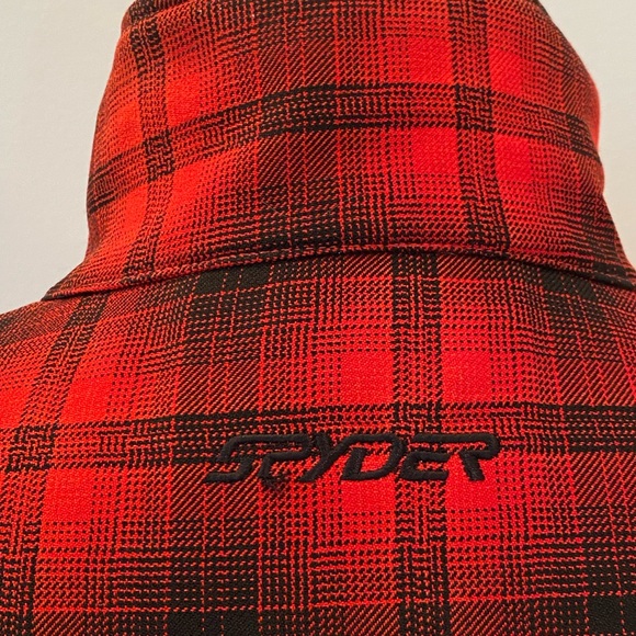 Spyder Jacket / Red Black Plaid / Mid -Weight / Quilted Lining / Zippers /Mens S - Picture 7 of 16
